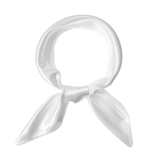 Apausvcm Seidentuch Damen,Einfarbiger Weicher Bandana Halstuch Kopftuch,Eleganter Seidenschal,Seidenkopftuch,Quadratischer Schal, Satin Tuch für Frauen Mädchen Kostüm Zubehör Geschenk-60x60 cm von Apausvcm