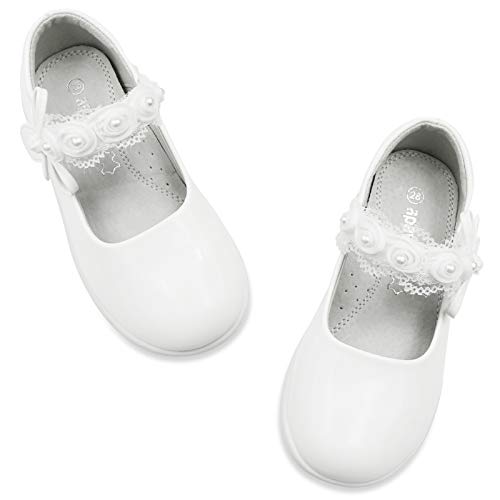 Apawwa MäDchen Mary Jane Flats Schuhe MäDchen Schulschuhe Festliche Schuhe MäDchen Ballerina Schuhe MäDchen MC16 Color White Size 35 von Apawwa