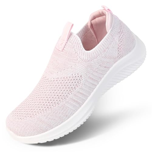 Apawwa Kinder Schuhe FüR Jungen Und Mädchen Turnschuhe Sportschuhe Slip On Kinderschuhe FüR Unisex-Kinder Z2400 Color Pink Size 27 von Apawwa