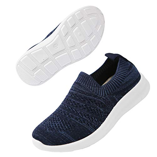 Apawwa Kinder Schuhe für Mädchen und Jungs - Turnschuhe Sportschuhe Slip On Laufschuhe Leicht Hallenschuhe Sneakers Tennisschuhe für Unisex ZC30 Navy Größe 21 von Apawwa
