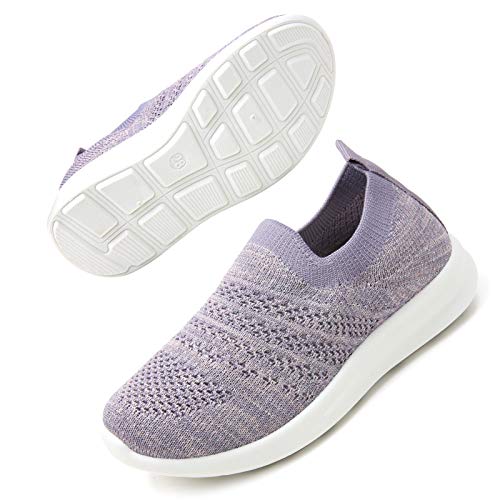 Apawwa Kinder Schuhe FüR MäDchen Und Jungs Sportschuhe Slip On Laufschuhe Leicht Sneakers Bunt Tennisschuhe FüR Unisex-Kinder ZC30 Color Purple Size 20 von Apawwa