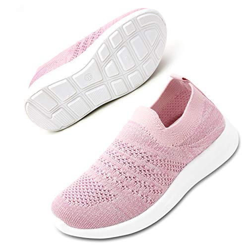 Apawwa Kinder Schuhe FüR MäDchen Und Jungs Kinder Turnschuhe Sportschuhe Slip On Laufschuhe Leicht Hallenschuhe Sneakers Tennisschuhe FüR Unisex-Kinder ZC30 Color Pink Size 20 von Apawwa