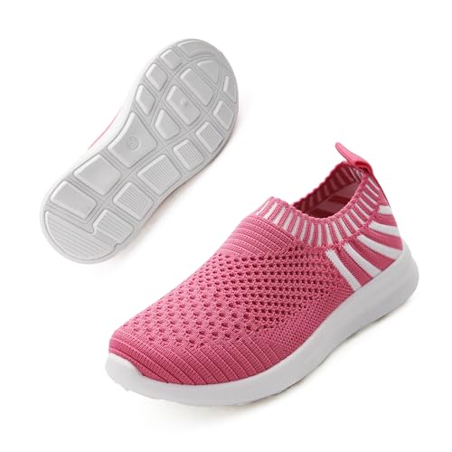 Apawwa Kinder Schuhe für Mädchen und Jungs - Turnschuhe Sportschuhe Slip On Laufschuhe Leicht Hallenschuhe Sneakers Tennisschuhe für Unisex-Kinder Z48 - Fuchsia, Größe 35 von Apawwa