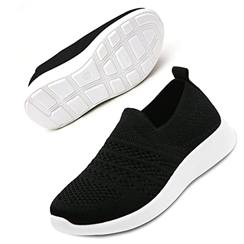 Apawwa Kinder Schuhe für Mädchen und Jungs - Turnschuhe, Sportschuhe, Slip On, Laufschuhe, Hallenschuhe, Sneakers, Tennisschuhe für Unisex-Kinder - Schwarz, Größe 22 von Apawwa