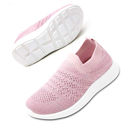 Apawwa Kinder Schuhe FüR MäDchen Und Jungs Turnschuhe Sportschuhe Slip On Laufschuhe Leicht Hallenschuhe Sneakers Tennisschuhe FüR Unisex-Kinder ZC31 Color Pink Size 26 von Apawwa