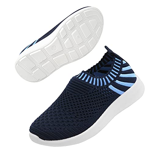 Apawwa Kinder Schuhe für Mädchen und Jungs - Turnschuhe Sportschuhe Slip On Laufschuhe Leicht Hallenschuhe Sneakers Tennisschuhe für Unisex ZC48 Navy Größe 36 von Apawwa