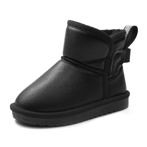 Apawwa Kinder Winterschuhe, Jungen Mädchen Schneestiefel, ND53 Black Size 20 von Apawwa