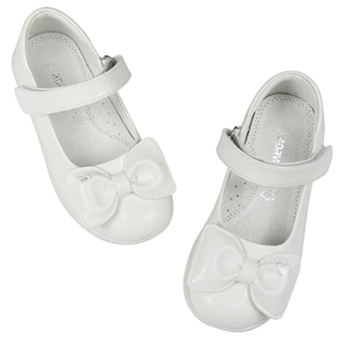 Apawwa MäDchen Mary Jane Flats Schuhe MäDchen Schulschuhe Festliche Schuhe MäDchen Ballerina Schuhe MäDchen MC262 Color White Size 26 von Apawwa