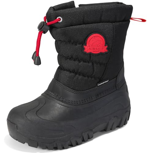 Apawwa Unisex Kinder Winterschuhe Outdoor Winterstiefel Jungen Warmfutter Schneestiefel Mädchen HD479 Color Red Size 23 von Apawwa