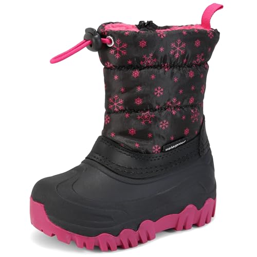 Apawwa Unisex Kinder Winterschuhe Outdoor Winterstiefel Jungen Warmfutter Schneestiefel Mädchen HD482 Color Fuchsia Size 33 von Apawwa