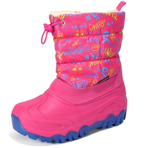 Apawwa Unisex Kinder Winterschuhe Outdoor Winterstiefel Jungen Warmfutter Schneestiefel Mädchen HD483 Color Fuchsia Size 27 von Apawwa