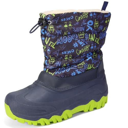 Apawwa Unisex Kinder Winterschuhe Outdoor Winterstiefel Jungen Warmfutter Schneestiefel Mädchen HD483 Color Navy Size 23 von Apawwa