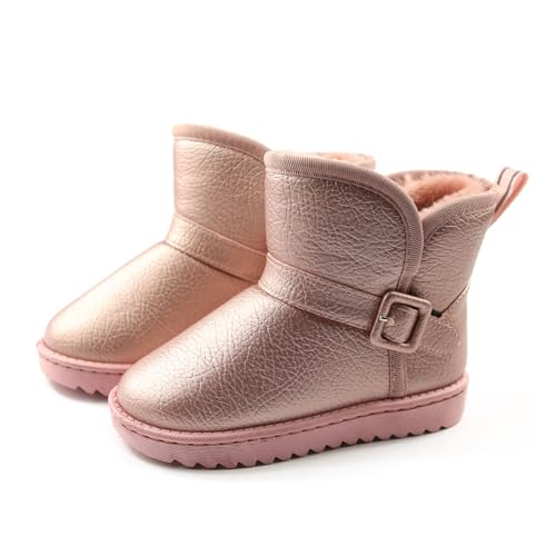 Apawwa Winterstiefel MäDchen Warm GefüTtert Boots MäDchen SchlüPfen Winterschuhe Kinder Komfortabel Schneestiefel MäDchen C968 Color Pink Size 26 von Apawwa