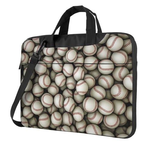 Apbdffjnf Baseball-Laptop-Tasche für Damen und Herren, Laptoptasche, Computertasche, Aktentasche, Schultertasche mit Gurt, 33 cm, 35,6 cm, 39,6 cm (13 Zoll), Schwarz , 13 inch von Apbdffjnf