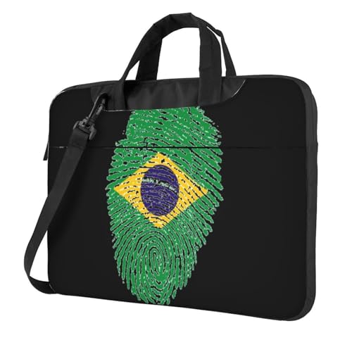 Apbdffjnf Brasilien Laptoptasche für Damen und Herren, Laptophülle, Computertasche, Aktentasche, Schultertasche mit Gurt, 33 cm, 35,6 cm, 39,6 cm, Schwarz , 13 inch von Apbdffjnf