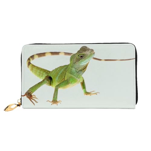 Apbdffjnf Damen-Geldbörse mit schönem Erdbeermuster, Leder, lang, Reise-Geldbörse, Kreditkartenhalter, Reißverschluss, Handtasche, Lizard HD, Einheitsgröße von Apbdffjnf