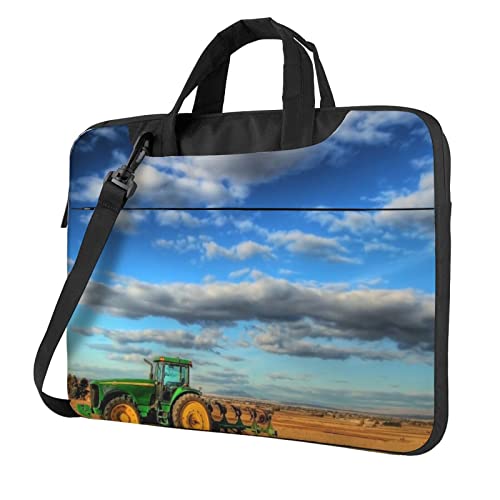 Apbdffjnf Fantasy Farm-Traktor-Laptop-Tasche für Damen und Herren, Laptop-Hülle, Computertasche, Aktentasche, Schultertasche mit Gurt, 33 cm, 35,6 cm, 39,6 cm, Schwarz , 14 inch von Apbdffjnf