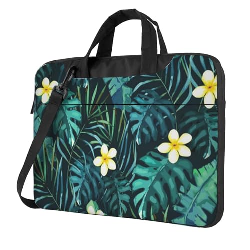 Apbdffjnf Hawaiianische Laptoptasche für Damen und Herren, Laptop-Hülle, Computertasche, Aktentasche, Schultertasche mit Gurt, 33 - 35,6 cm (13 - 14 - 15,6 Zoll), Schwarz , 15.6 inch von Apbdffjnf