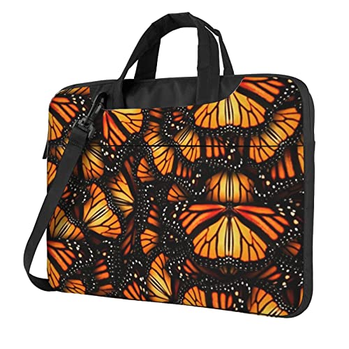 Apbdffjnf Heaps Of Orange Laptoptasche für Damen und Herren, Laptoptasche, Aktentasche, Schultertasche mit Gurt, 33 cm, 35,6 cm, 39,6 cm, Schwarz , 15.6 inch von Apbdffjnf