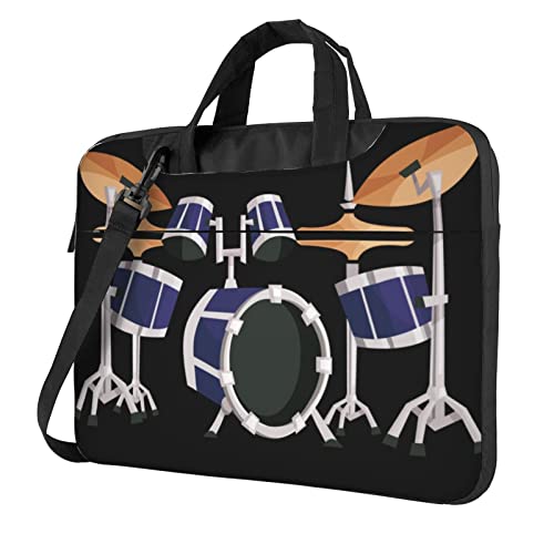 Apbdffjnf Jazz Drum Laptoptasche für Damen und Herren, Laptophülle, Computertasche, Aktentasche, Schultertasche mit Gurt, 33 cm, 35,6 cm, 39,6 cm, Schwarz , 14 inch von Apbdffjnf