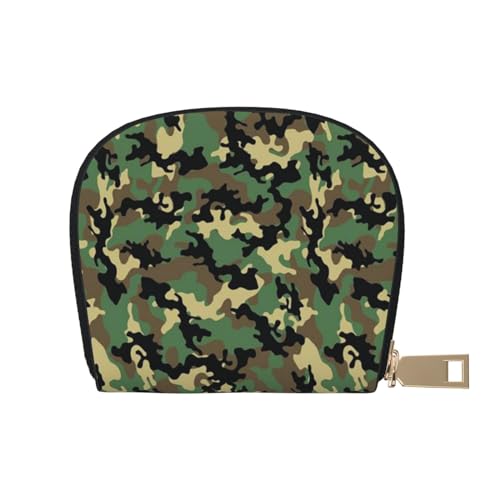 Apbdffjnf Kreditkartenetui aus Leder mit Cry Rabbit Aufdruck, Ausweis, Visitenkartenetui, Geldbörse, kleine Geldbörse mit Reißverschluss, für Damen und Herren, camouflage, Einheitsgröße von Apbdffjnf