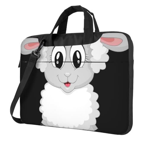 Apbdffjnf Lamb Laptoptasche für Damen und Herren, Laptop-Hülle, Computertasche, Aktentasche, Schultertasche mit Gurt, 33 cm, 35,6 cm, 39,6 cm, Schwarz , 13 inch von Apbdffjnf