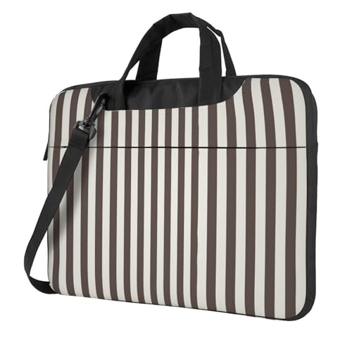 Apbdffjnf Laptoptasche für Damen und Herren, Laptoptasche, Aktentasche, Schultertasche, mit Gurt, 33 cm, 35,6 cm, 39,6 cm, Braun gestreift, Schwarz , 14 inch von Apbdffjnf