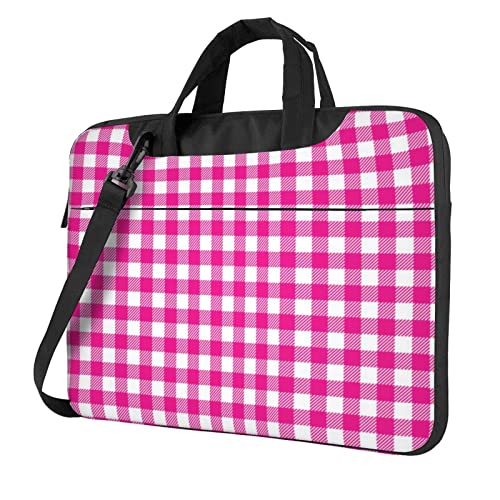 Apbdffjnf Laptoptasche für Damen und Herren, Laptoptasche, Aktentasche, Schultertasche, mit Gurt, 33 cm, 35,6 cm, 39,6 cm, Rosa, Schwarz , 15.6 inch von Apbdffjnf