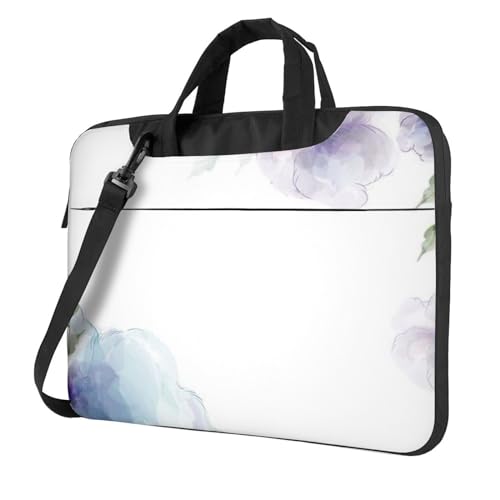 Apbdffjnf Laptoptasche für Damen und Herren, Laptoptasche, Aktentasche, Schultertasche, mit Gurt, 33 cm, 35,6 cm, Blau / Violett / Grün, Schwarz , 15.6 inch von Apbdffjnf