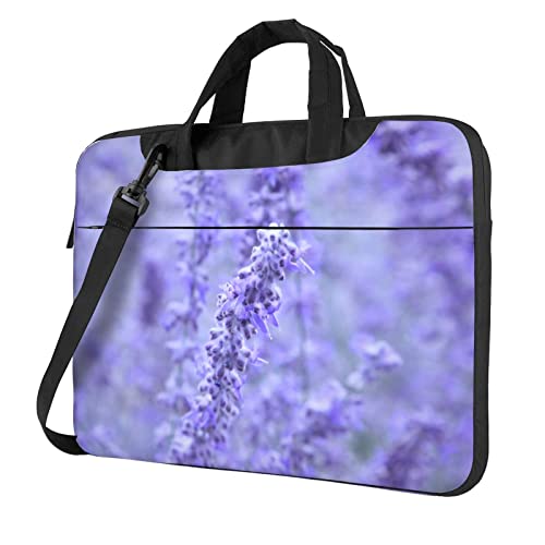 Apbdffjnf Laptoptasche für Damen und Herren, Laptoptasche, Aktentasche, Schultertasche, mit Gurt, 33 cm, 35,6 cm, Violett, Schwarz , 15.6 inch von Apbdffjnf