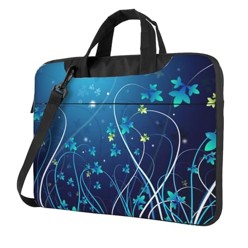 Apbdffjnf Laptoptasche für Damen und Herren, Laptoptasche, Aktentasche, Schultertasche mit Gurt, 33 cm, 35,6 cm, Blau, Schwarz , 15.6 inch von Apbdffjnf