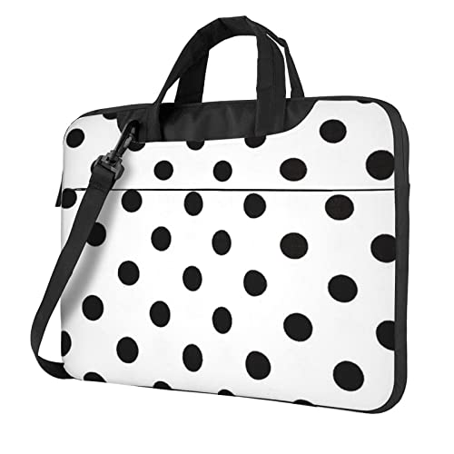 Apbdffjnf Laptoptasche für Damen und Herren, gepunktet, Laptoptasche, Aktentasche, Schultertasche mit Gurt, 33 cm, 35,6 cm, 39,6 cm (13 Zoll), Schwarz , 13 inch von Apbdffjnf