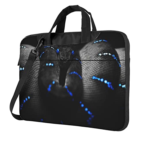 Apbdffjnf Laptoptasche mit 3D-Schlange für Damen und Herren, Laptoptasche, Aktentasche, Schultertasche mit Gurt, 33 cm, 35 cm, 39,6 cm (13 Zoll), Schwarz , 14 inch von Apbdffjnf