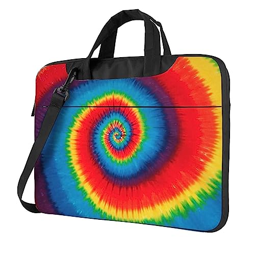 Apbdffjnf Laptoptasche mit Batik-Muster, für Damen und Herren, Laptoptasche, Aktentasche, Schultertasche mit Gurt, 33 cm, 35,6 cm, 39,6 cm (13 Zoll), Schwarz , 15.6 inch von Apbdffjnf