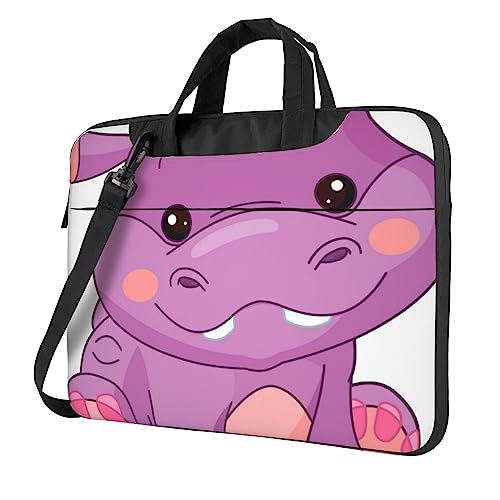 Apbdffjnf Laptoptasche mit Cartoon-Motiv, für Damen und Herren, Laptoptasche, Aktentasche, Schultertasche, mit Gurt, 33 cm, 35,6 cm, Violett, Schwarz , 13 inch von Apbdffjnf