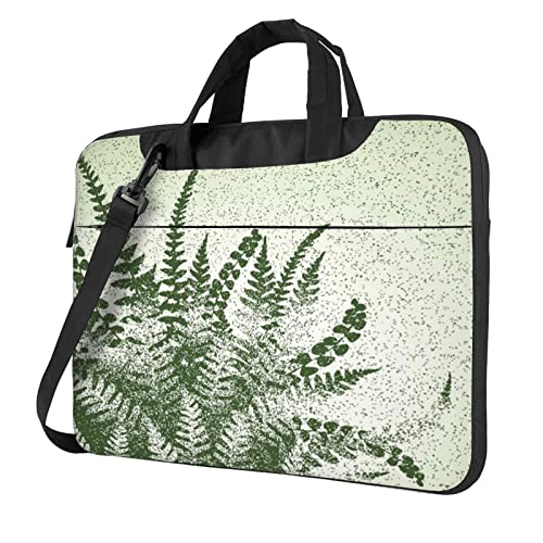 Apbdffjnf Laptoptasche mit natürlichem Pflanzenfarnblatt, für Damen und Herren, Laptophülle, Computertasche, Aktentasche, Schultertasche mit Gurt, 33 - 35,6 cm (13 - 14 - 15,6 Zoll), Schwarz , 15.6 von Apbdffjnf