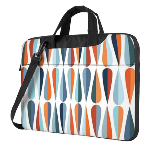 Apbdffjnf Mid Century Moderne Laptoptasche mit Tropfenformen für Damen und Herren, Laptophülle, Computertasche, Aktentasche, Schultertasche mit Gurt, 33 cm, 35,6 cm, 39,6 cm, Schwarz , 13 inch von Apbdffjnf