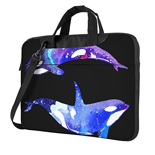 Apbdffjnf Orca Killer Whale Laptoptasche für Damen und Herren, Laptophülle, Computertasche, Aktentasche, Schultertasche mit Gurt, 33 cm, 35,6 cm, 39,6 cm, Schwarz , 13 inch von Apbdffjnf