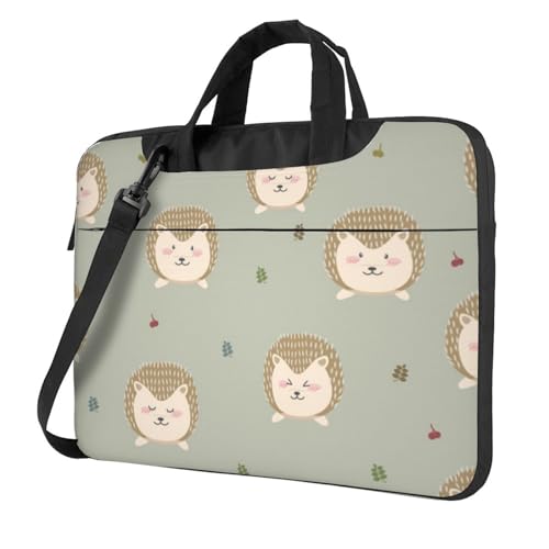 Apbdffjnf Viele Igel Laptoptasche für Damen und Herren, Laptophülle, Computertasche, Aktentasche, Schultertasche mit Gurt, 33 cm, 35,6 cm, 39,6 cm (13 Zoll), Schwarz , 14 inch von Apbdffjnf