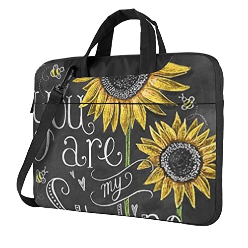 Apbdffjnf You Are My Sunflower Laptoptasche für Damen und Herren, Laptophülle, Computertasche, Aktentasche, Schultertasche mit Gurt, 33 cm, 35,6 cm, 39,6 cm (13 Zoll), Schwarz , 15.6 inch von Apbdffjnf