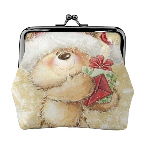 Asiatische Lotusblume Damen Mini Münzbörse Leder Geldbörse Tasche für den täglichen Gebrauch und Geschenke, Nikolausmütze Geschenk und Frohe Weihnachten, Einheitsgröße, Münztasche von Apbdffjnf