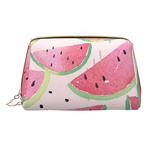 Cry Rabbit kleine Make-up-Tasche, Reise-Kosmetiktasche, Make-up-Tasche, PU-Leder, tragbar, vielseitig, Reißverschluss, Make-up-Tasche für Damen und Mädchen, Wassermelone Frische Frucht, Einheitsgröße, von Apbdffjnf