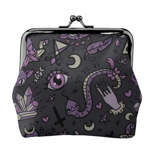 Gymnastik Rosa Damen Mini Münzbörse Leder Geldbörse Tasche für den täglichen Gebrauch und Geschenke, Lila Schwarz Goth Gruselig, Einheitsgröße, Münztasche von Apbdffjnf