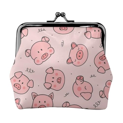 Gymnastik Rosa Damen Mini Münzbörse Leder Geldbörse Tasche für den täglichen Gebrauch und Geschenke, Rosa süßes Schwein, Einheitsgröße, Münztasche von Apbdffjnf