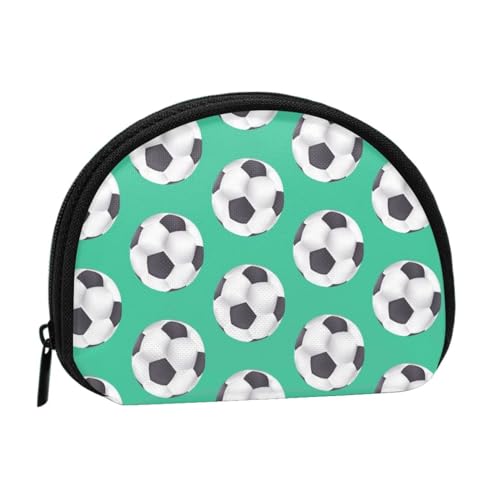 Gymnastik-blaue Mini-Geldbörse für Damen, mit Reißverschluss, für den täglichen Gebrauch und als Geschenk, Fußball, Einheitsgröße, Münztasche von Apbdffjnf