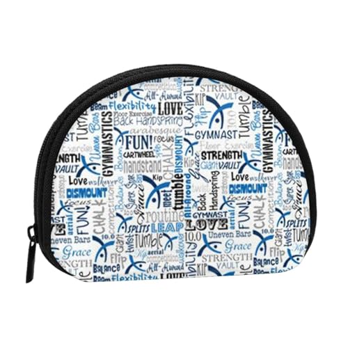 Gymnastik-blaue Mini-Geldbörse für Damen, mit Reißverschluss, für den täglichen Gebrauch und als Geschenk, Gymnastik Blau, Einheitsgröße, Münztasche von Apbdffjnf