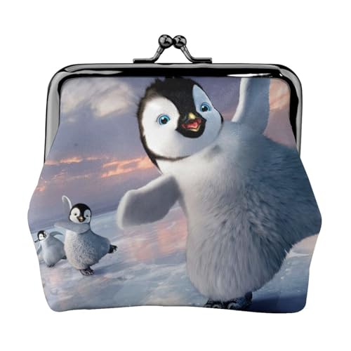 Happy Penguin Damen Mini Münzbörse Leder Geldbörse Tasche für den täglichen Gebrauch und Geschenke von Apbdffjnf