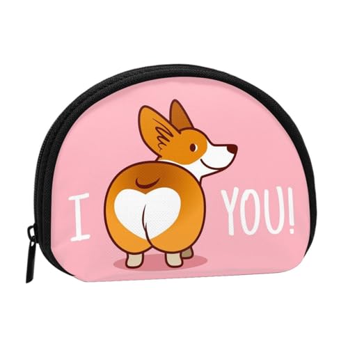 Happy Penguin Mini-Geldbörse für Damen, mit Reißverschluss, für den täglichen Gebrauch und als Geschenk, hund, Einheitsgröße, Münztasche von Apbdffjnf