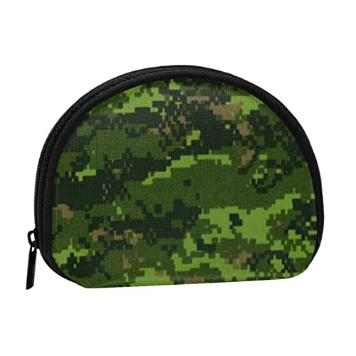 Klassische grüne gestreifte Damen-Mini-Münzgeldbörse mit Reißverschluss für den täglichen Gebrauch und als Geschenk, Grün Armee Digital Camouflage, Einheitsgröße, Münztasche von Apbdffjnf