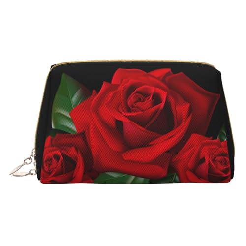 Kleine Make-up-Tasche, Reise-Kosmetiktasche, Make-up-Tasche, PU-Leder, tragbar, vielseitig, Reißverschluss, Make-up-Tasche für Damen und Mädchen, Gothic Rose, Einheitsgröße, Kosmetikkoffer von Apbdffjnf